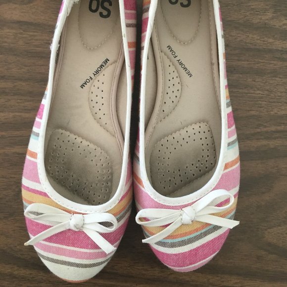 Multi color pink flats - size 8